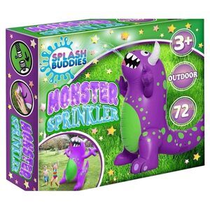 Splash Buddies Monster Sprinkler for Yard, Inflatable Sprinkler for Kids Purple